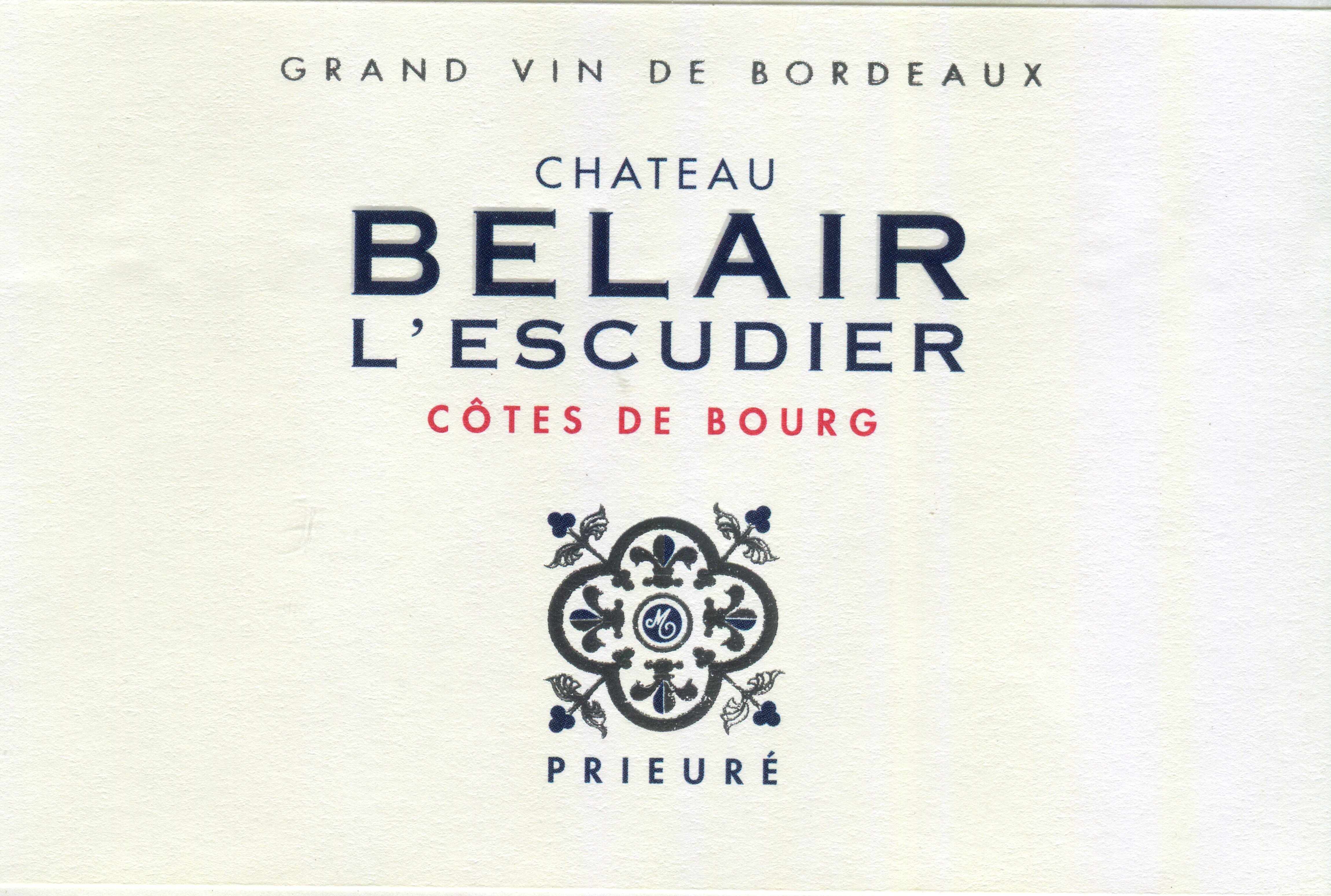 Château Belair l'Escudier — étiquette, Grand Vin de Bordeaux